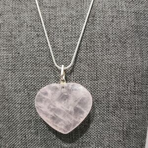 Zenergy gems pink heart crystal necklace
